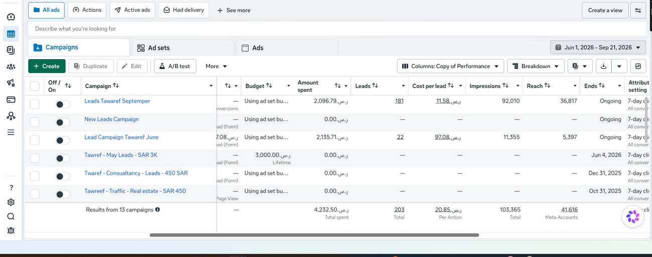 Lead generation results screenshot