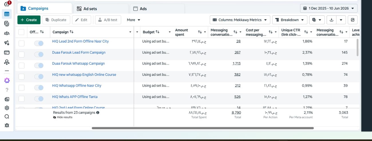 Lead generation results screenshot